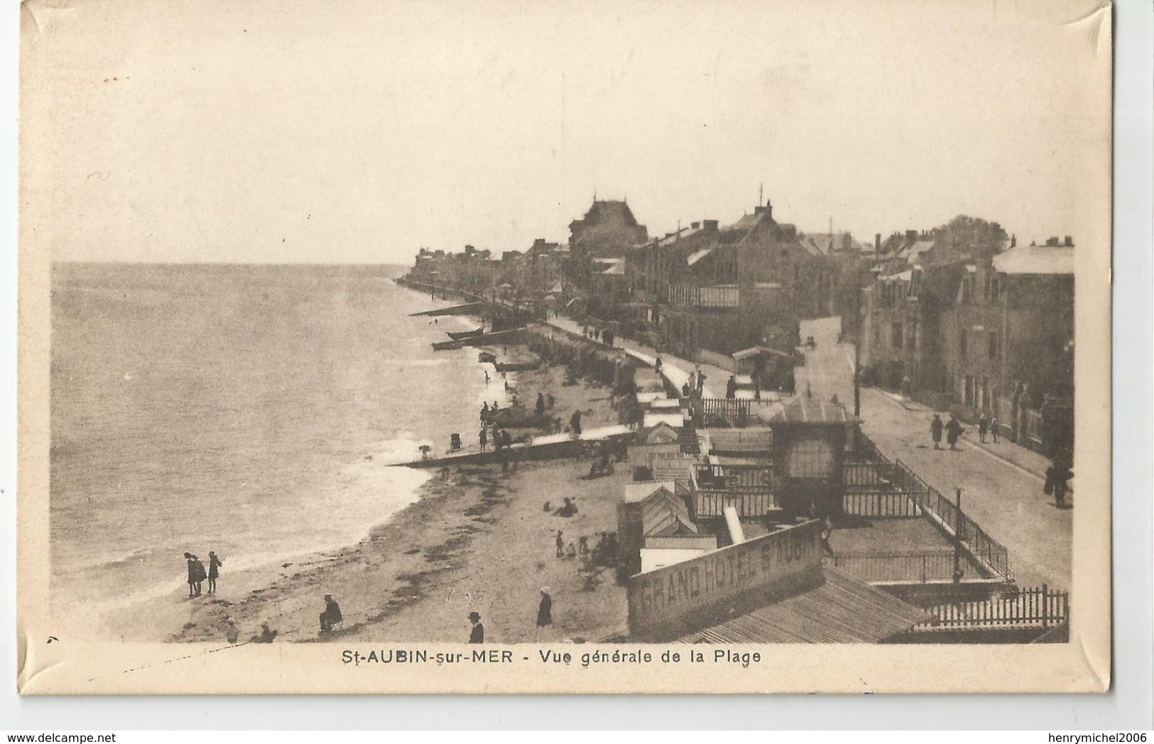 14 Calvados - St Aubin Sur Mer Vue Générale De La Plage 1936 - Saint Aubin