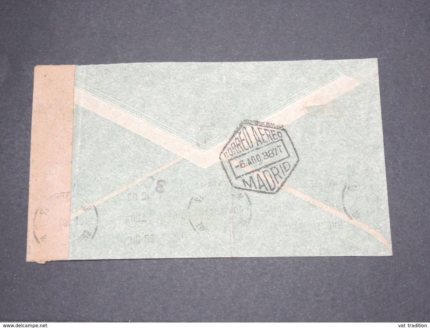 ESPAGNE - Enveloppe  Pour La France En 1938 Avec Censure - L 14495 - Marcas De Censura Nacional