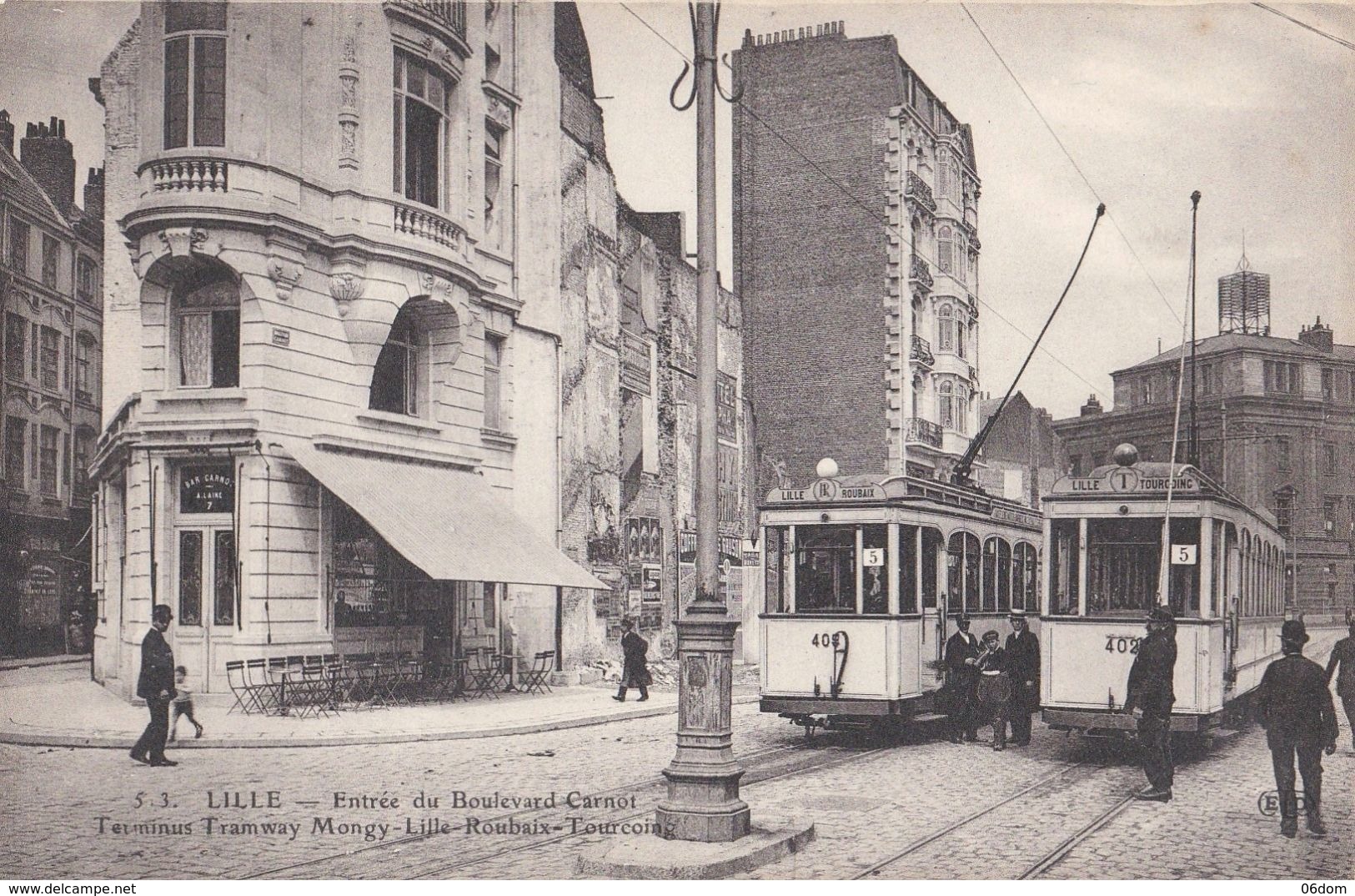 CPA 59 - LILLE - Boulevard Carnot Terminus Du Tramway Mongy Roubaix Tourcoin - Lille