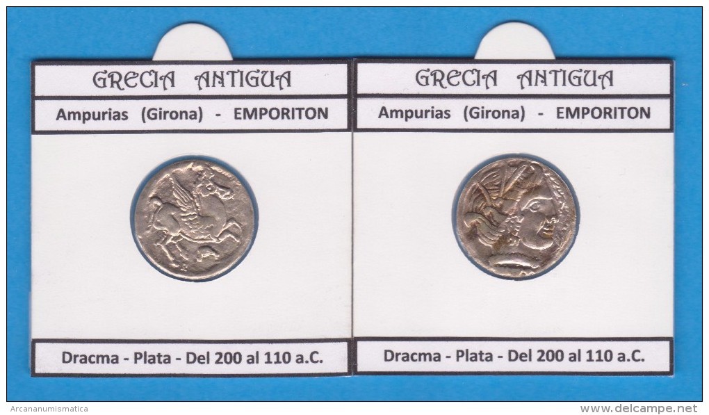 GRECIA ANTIGUA  AMPURIAS  (GIRONA)  EMPORITON  DRACMA Réplica En Plata SC/UNC  Réplica  T-DL-11.436 - Monedas Falsas