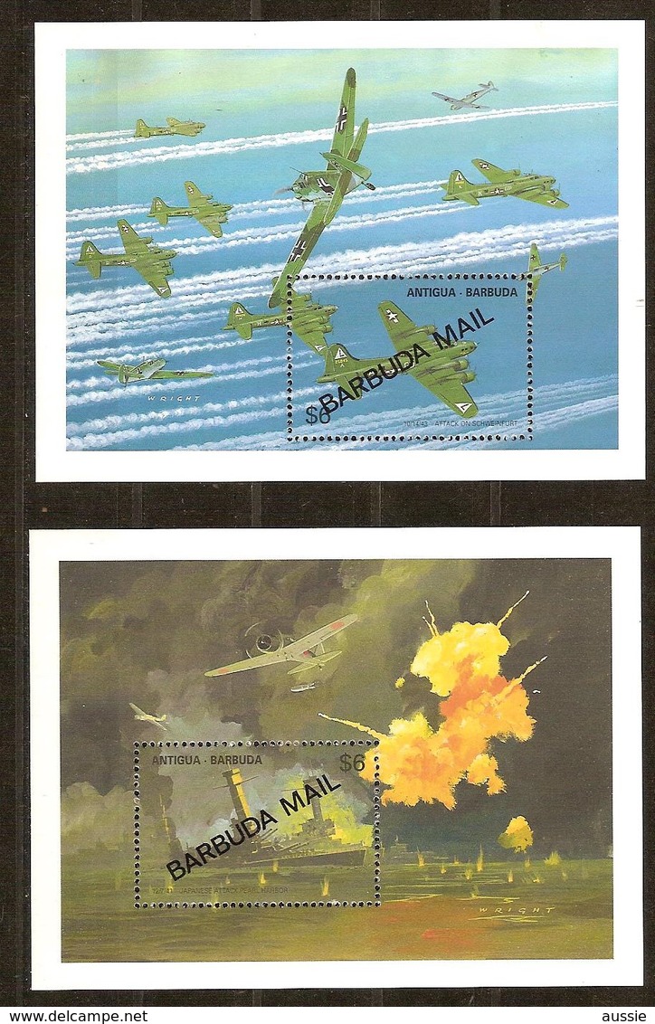 Antigua  Barbuda Mail 1991 Yvertn° Bloc 164-165  *** MNH  Cote 35 Euro Bateaux Avions Boten Vliegtuigen - Antigua Und Barbuda (1981-...)