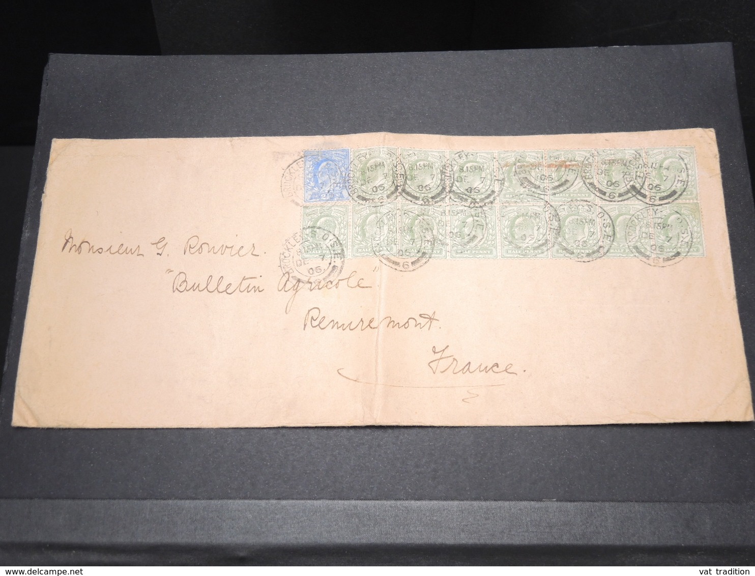 GRANDE BRETAGNE - Enveloppe De Brockley Pour La France En 1905 , Bel Affranchissement - L 14504 - Postmark Collection