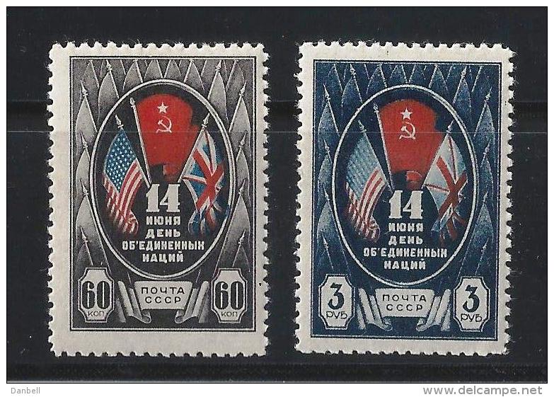 URSS222) 1943-Giornata Degli Alleati -Serie Cpl. 2 VaL. MLH - Nuovi