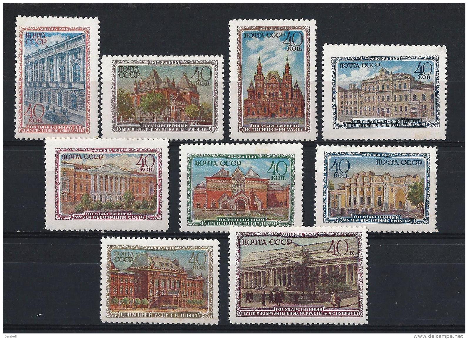 URSS234) 1950 -MUSEI DI MOSCA - Seriecpl 9val. MLH E MNH - Nuovi