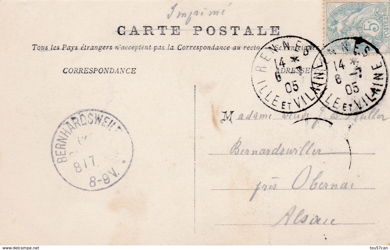 RENNES - ILLE & VILAINE - (35)  - PEU COURANTE CPA MULTIVUES DE 1905. - Rennes