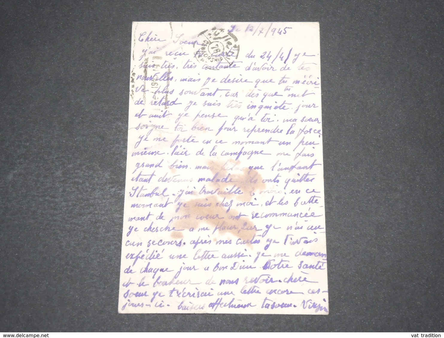 TURQUIE - Entier Postal + Complément De Istambul Pour La France En 1945 Avec Contrôle Postal - L 14511 - Lettres & Documents