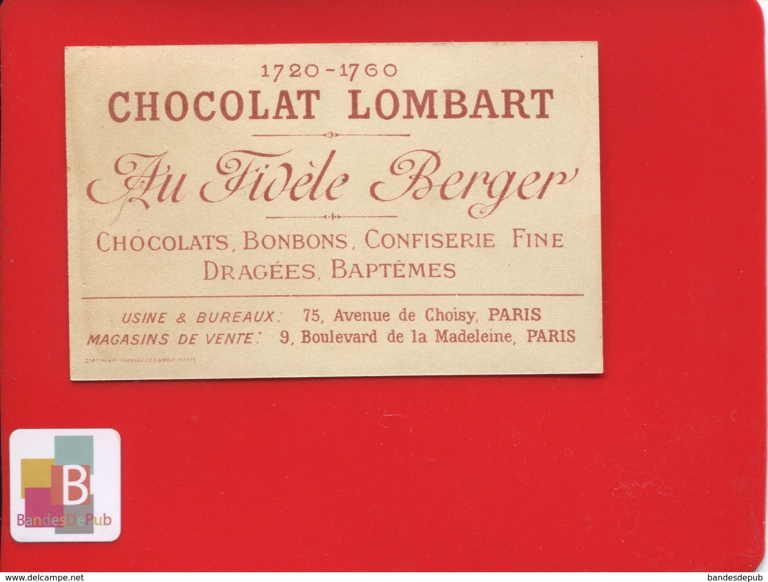 Chocolat Lombart Chromo Jeunesse Célèbre Musicien Jean-Baptiste LULLY Violon Cuisinier Montpensier - Lombart
