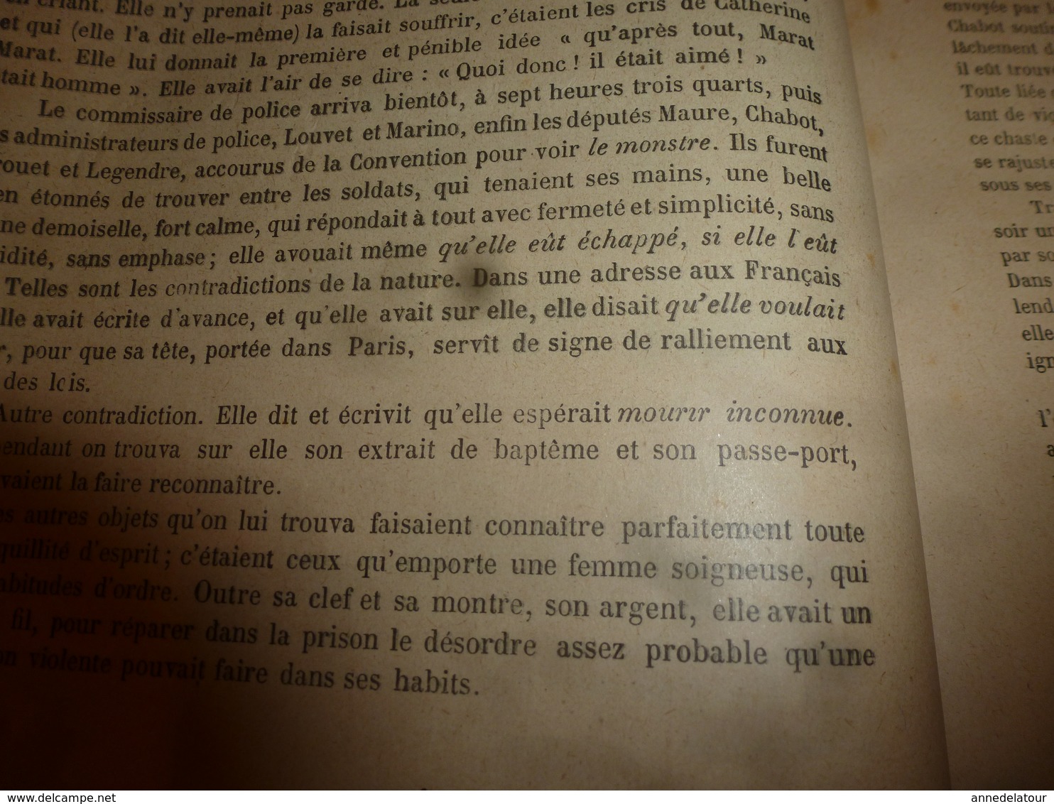 18??  Charlotte Corday acheta un couteau frais émoulu, Marat,etc (Histoire de la Révolution française)