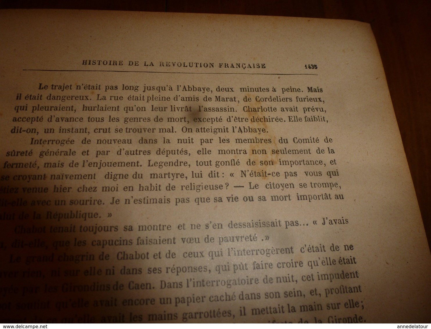 18??  Charlotte Corday acheta un couteau frais émoulu, Marat,etc (Histoire de la Révolution française)