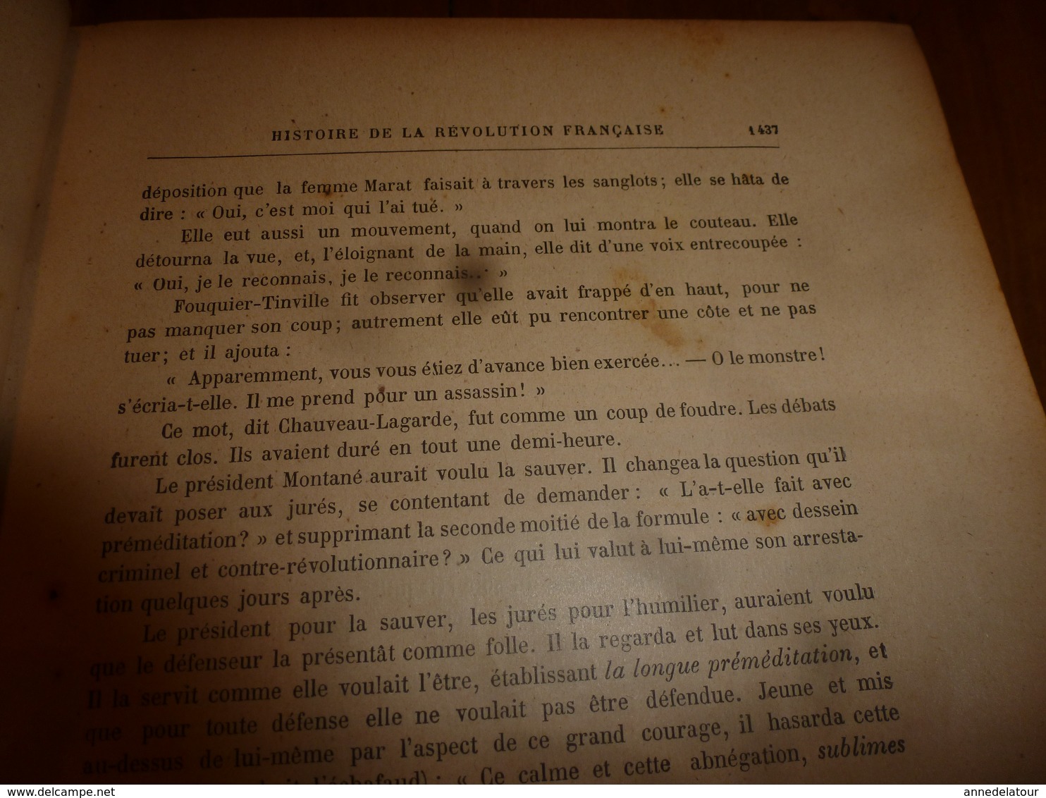 18??  Charlotte Corday acheta un couteau frais émoulu, Marat,etc (Histoire de la Révolution française)