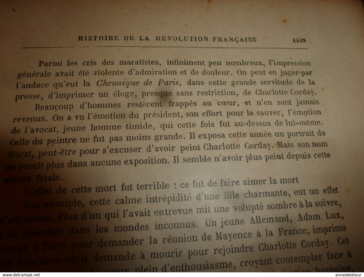 18??  Charlotte Corday acheta un couteau frais émoulu, Marat,etc (Histoire de la Révolution française)