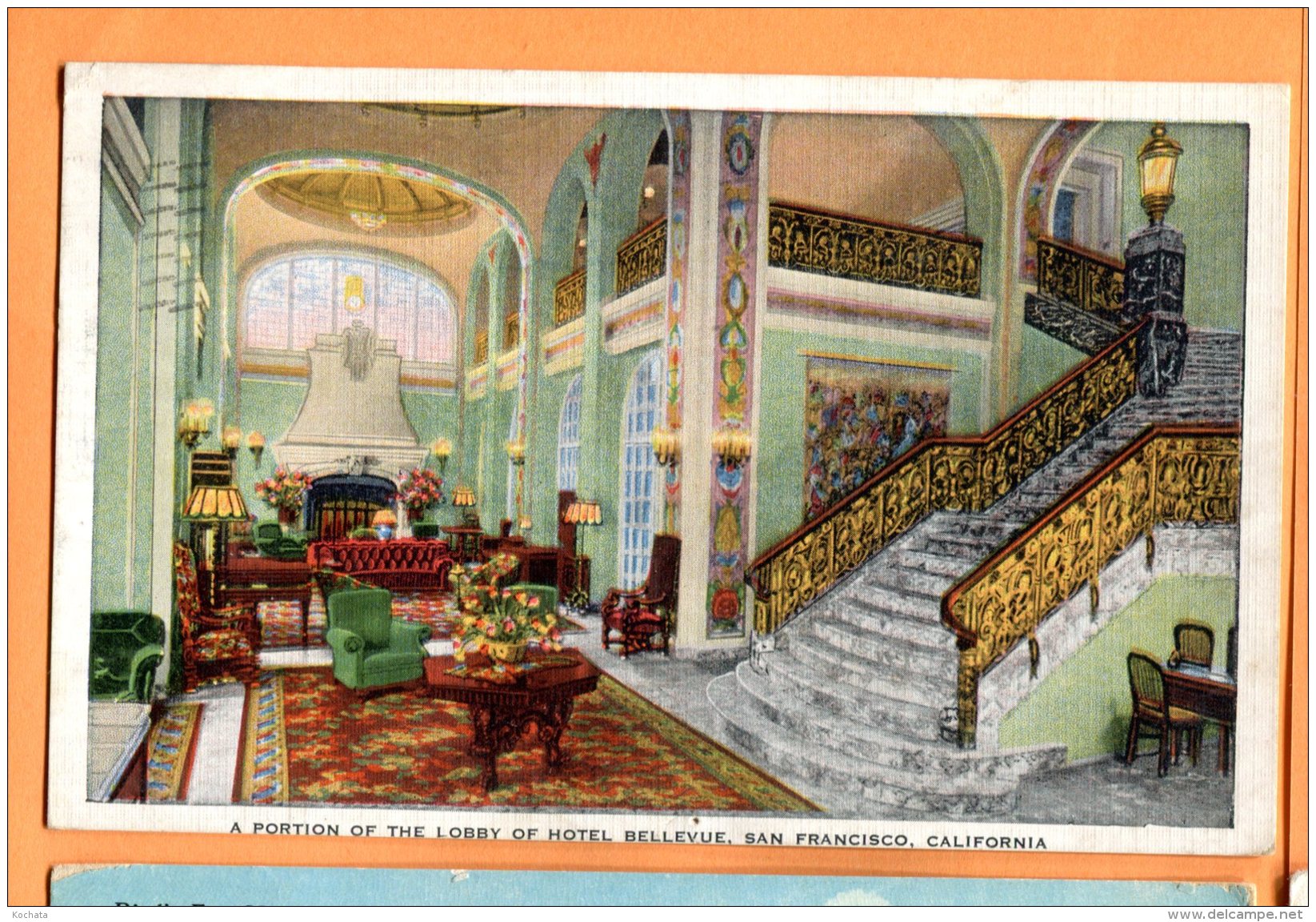 HB254, Hotel Bellevue, Lobby Of Hotel, Circulée 1948 - San Francisco