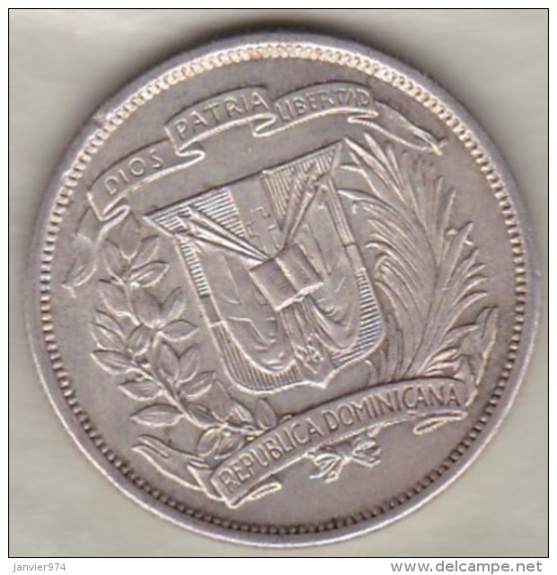 Republique Dominicaine . 1/2 Peso (Medio) 1959 , Argent, KM# 21 - Dominicaine