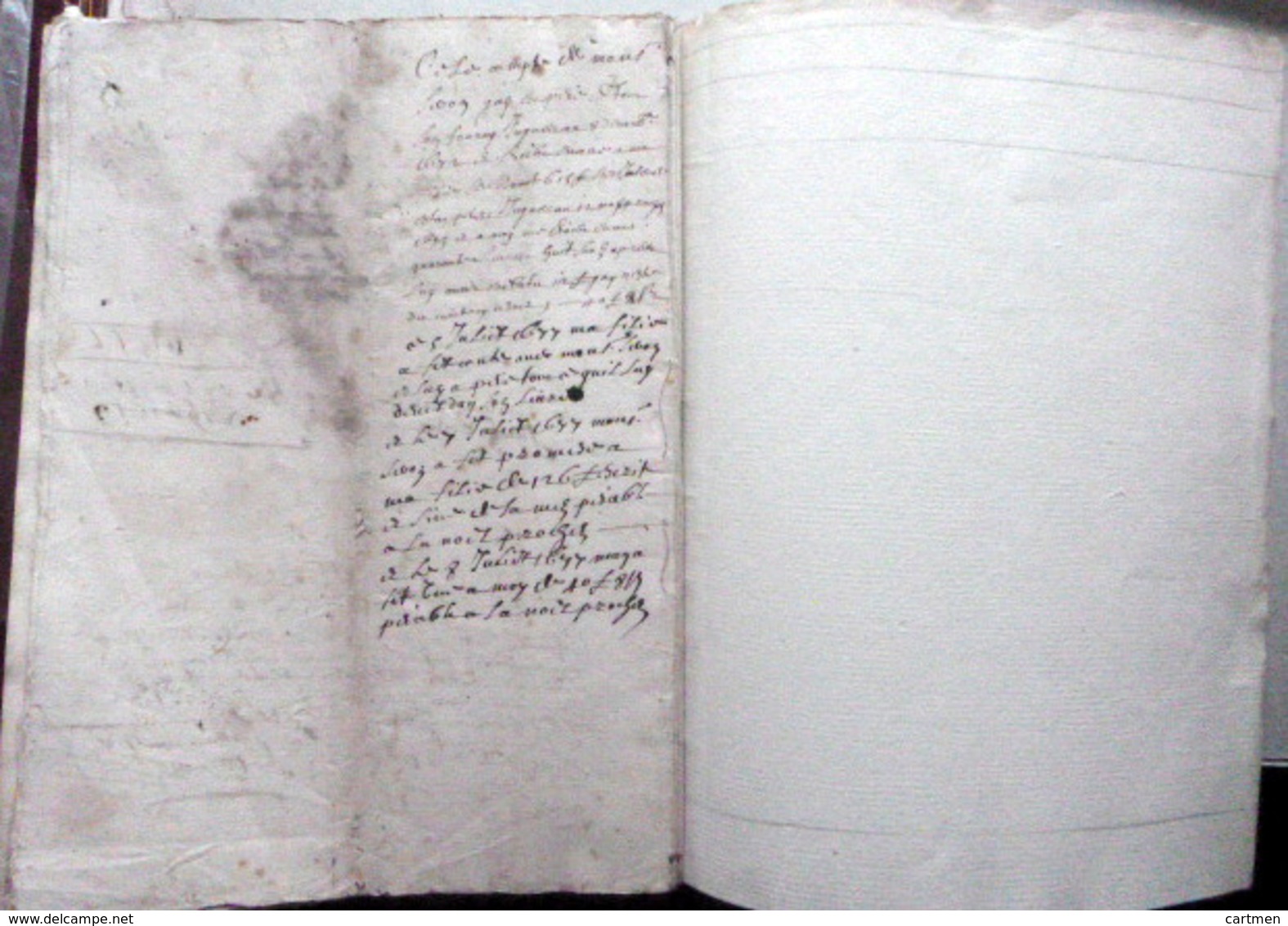 MEDECINE APOTHICAIRE 17°  MEDICAMENTS DONNE PAR UN APOTHICAIRE  A M BONNOT LIEUTENANT  MANUSCRIT 1665 - Documents Historiques