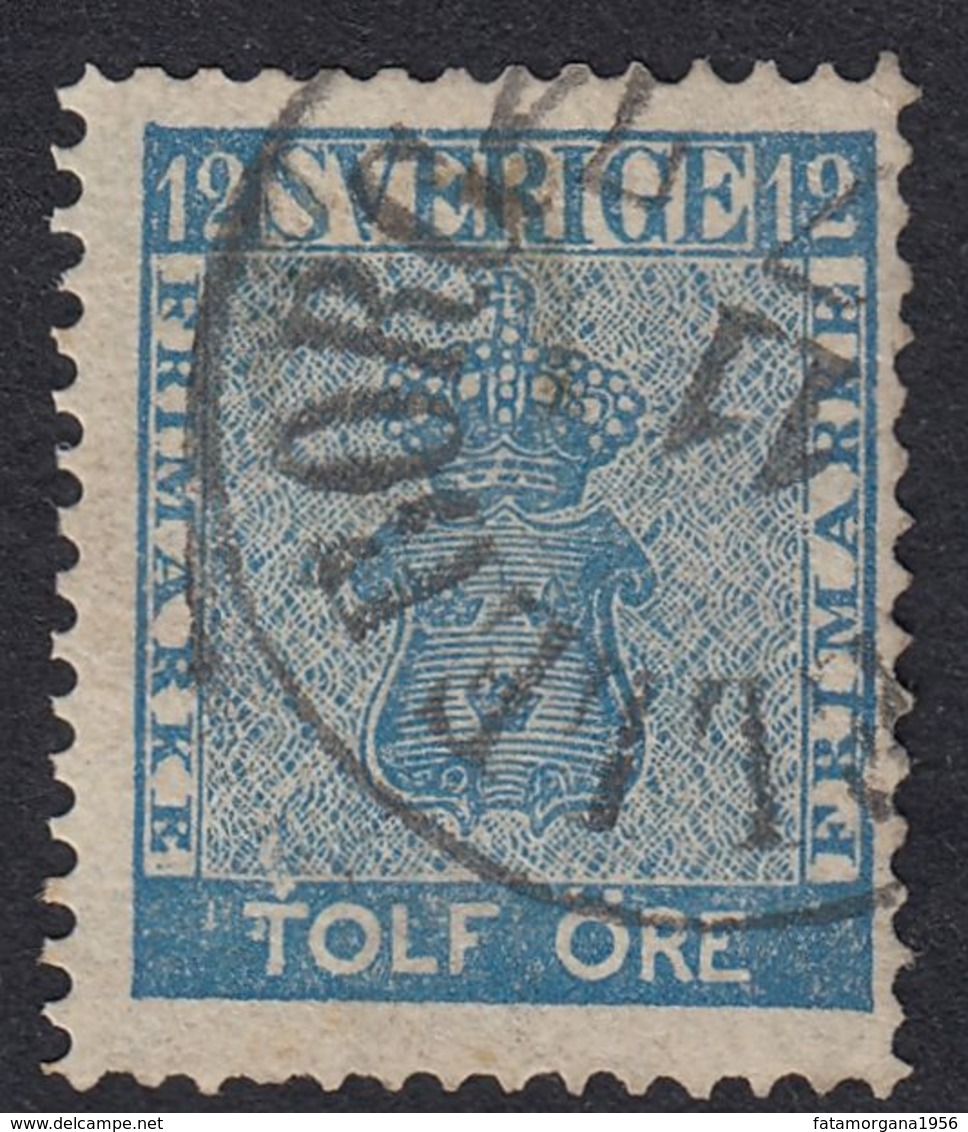 SVEZIA - SVERIGE - 1858 -  Yvert 8 Obiterato. - Usados