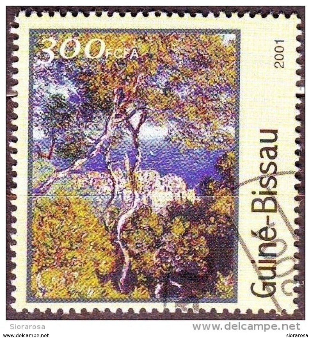 Guinea Bissau 2001 Sc. 1212 "Bordighera" Quadro Dipinto Da C. Monet Impressionismo  Paintings Used - Guinea-Bissau