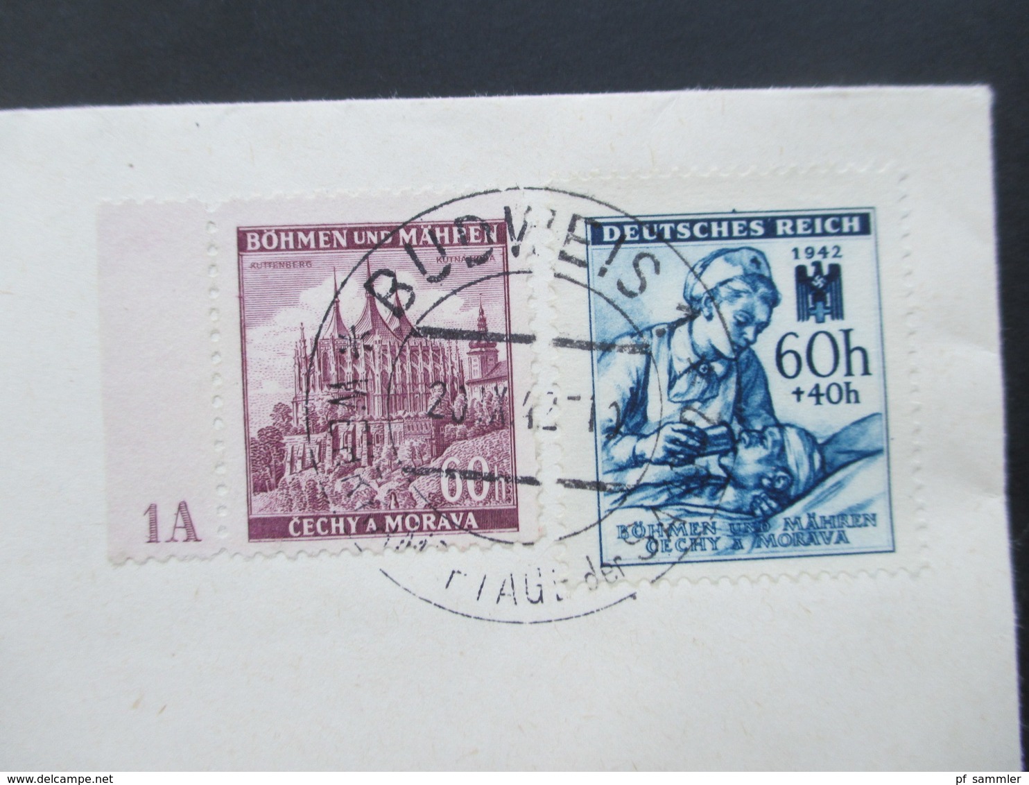 Böhmen Und Mähren MiF Nr. 27 Mit Plattennummer 1A SST Budweis 1 Wehrkampftage Der SA 1942 - Briefe U. Dokumente