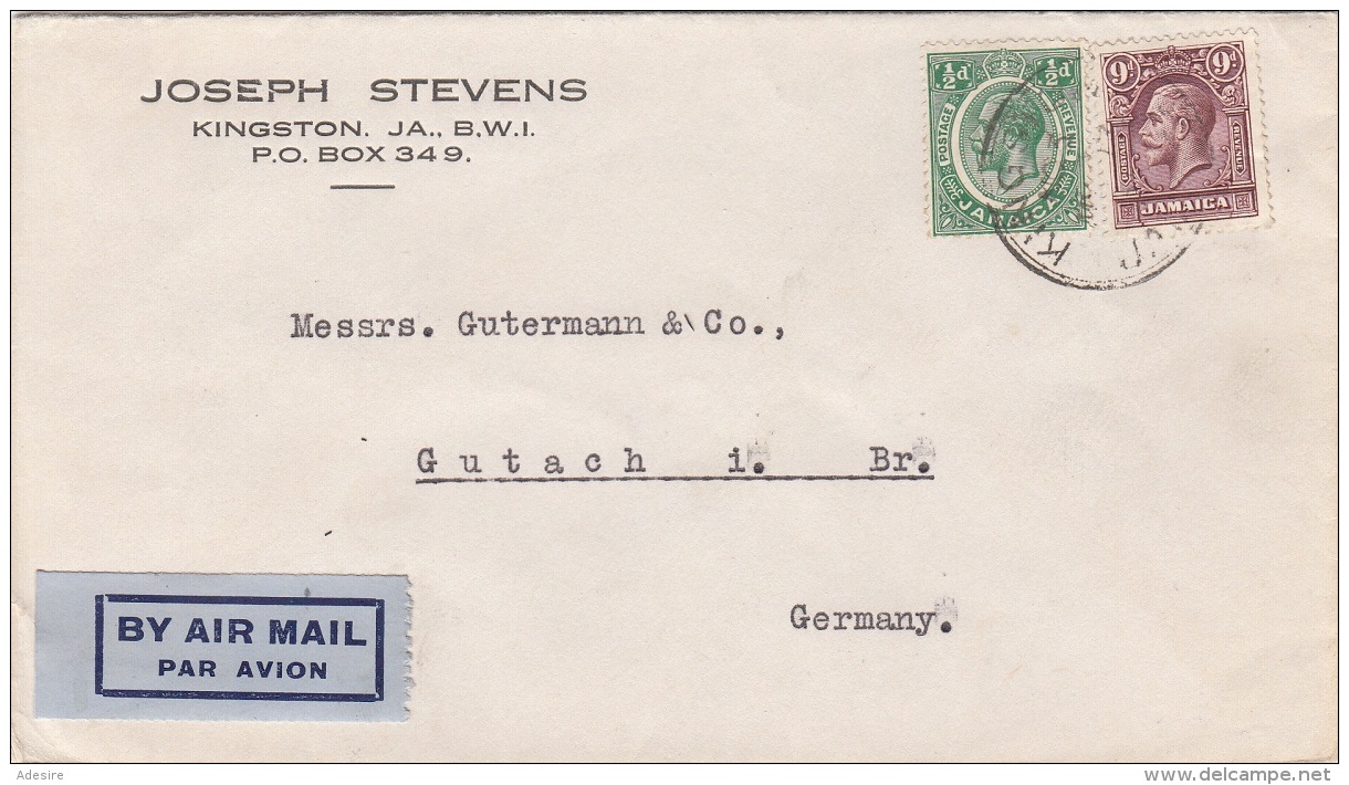 JAMAIKA 19?? - 2 Fach Frankierung Auf LP-Brief Gel.v. Kingston N. Gutach I.Br., Germany - Jamaica (1962-...)
