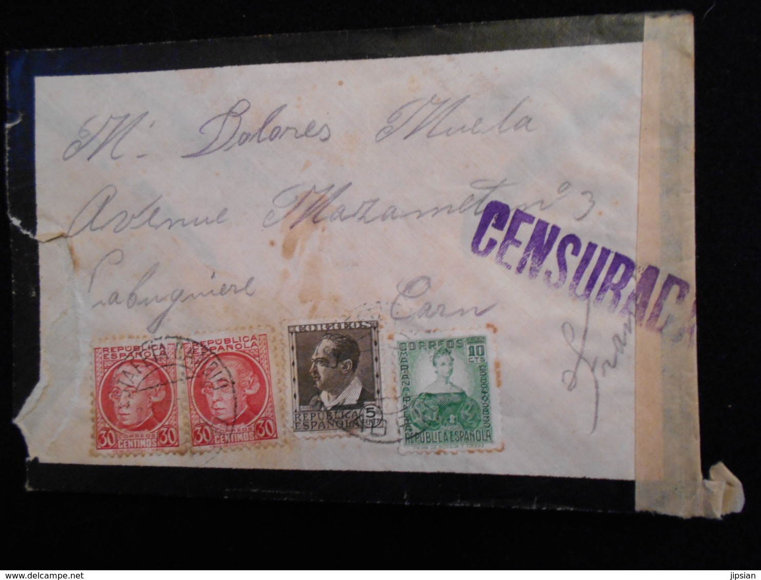 Enveloppe 1937 Espagne - Censuraca -- Lettre CL18 - Marcas De Censura Nacional