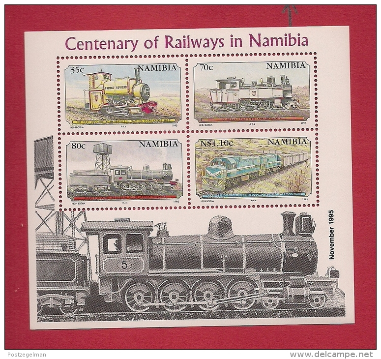 NAMIBIA, 1995, Mint Never Hinged Block Nr. 21  Railway Centenary ((print November) # 6915 - Namibië (1990- ...)