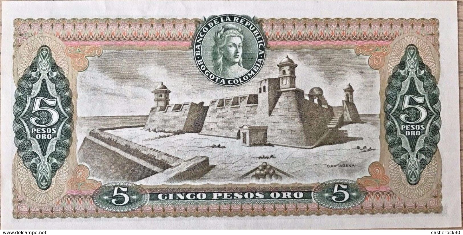 C) COLOMBIAN BANK NOTES 5 PESOS ORO ND 1978 1 PC - Colombia