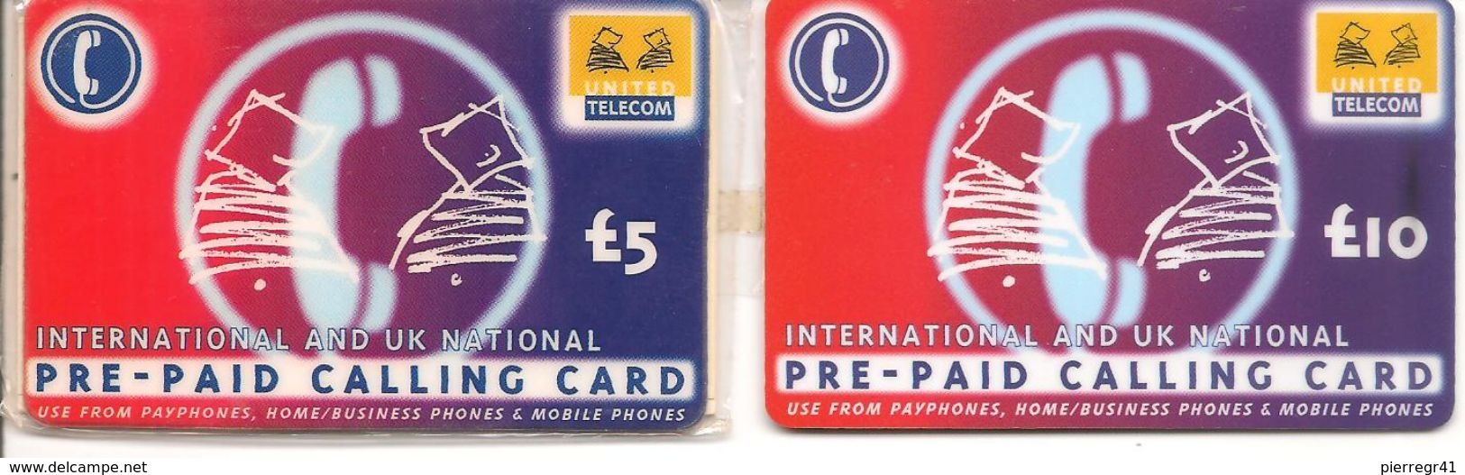 2-CARTES+PREPAYEES-GB-5£/10£-UNITED TELECOM-La 5£ Est NSB-- TBE- - Autres & Non Classés