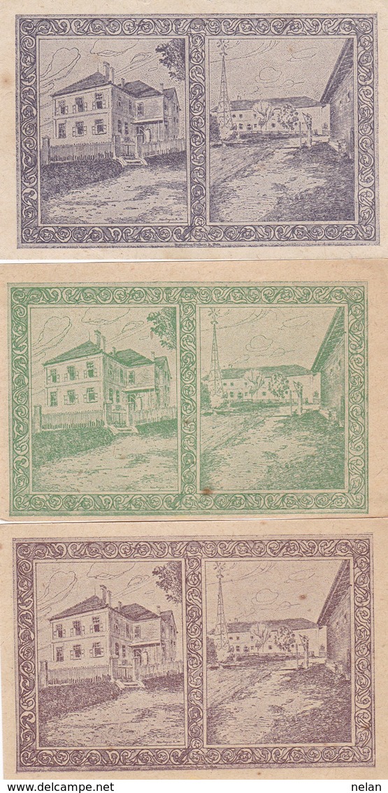 ÖSTERREICH -NOTGELD AUSTRIA-10 ,20,50 HELLER 1920- Holzhausen  UNC - Austria