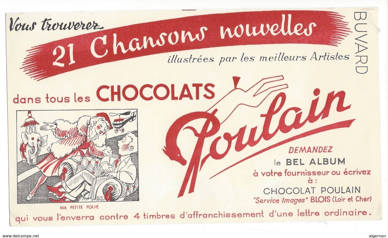 B11 - Buvard Chocolats Poulain Blois Ma Petite Folie - Chocolat