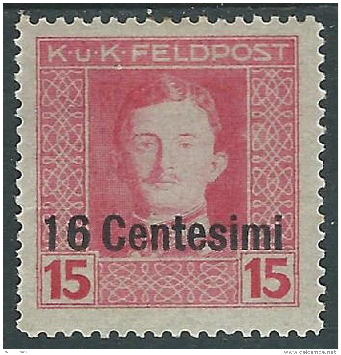 1918 OCCUPAZIONE AUSTRIACA ITALIA EFFIGIE 16 CENT SU 15 H MH * - I34 - Oest. Besetzung