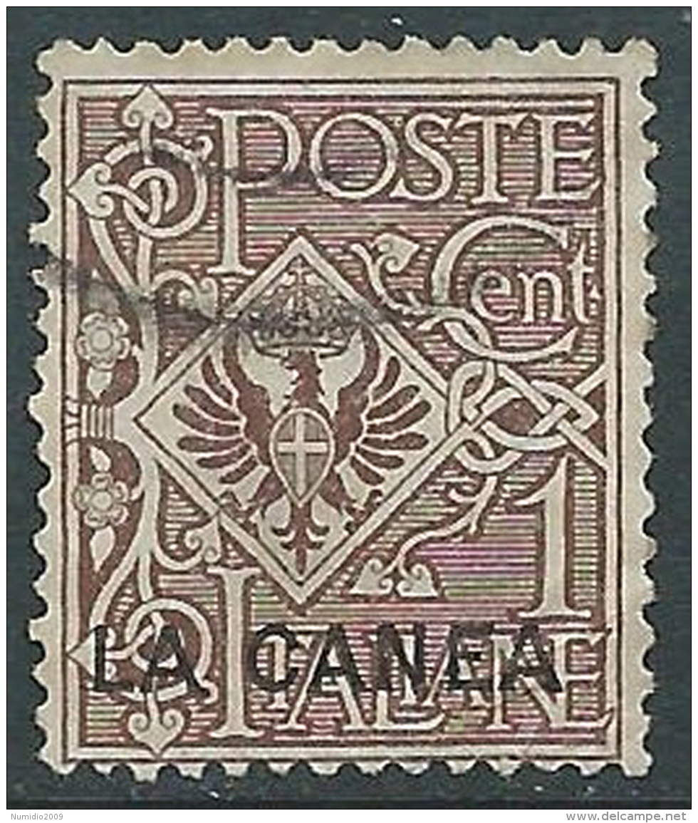 1905 LA CANEA USATO AQUILA 1 CENT - I35-4 - La Canea