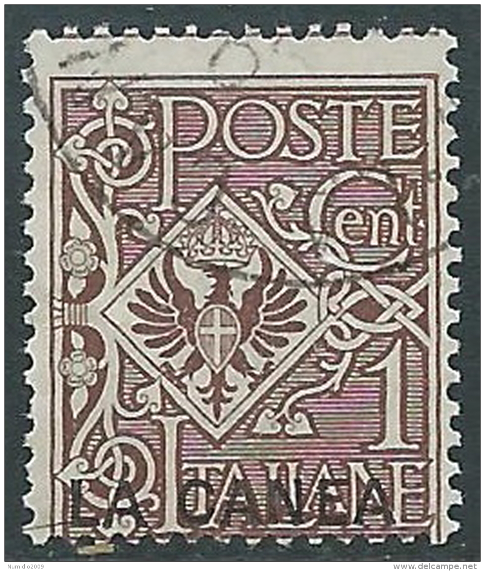 1905 LA CANEA USATO AQUILA 1 CENT - I35-4-2 - La Canea