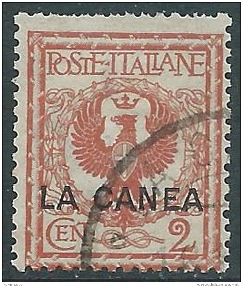 1905 LA CANEA USATO AQUILA 2 CENT I TIRATURA - I35-4 - La Canea
