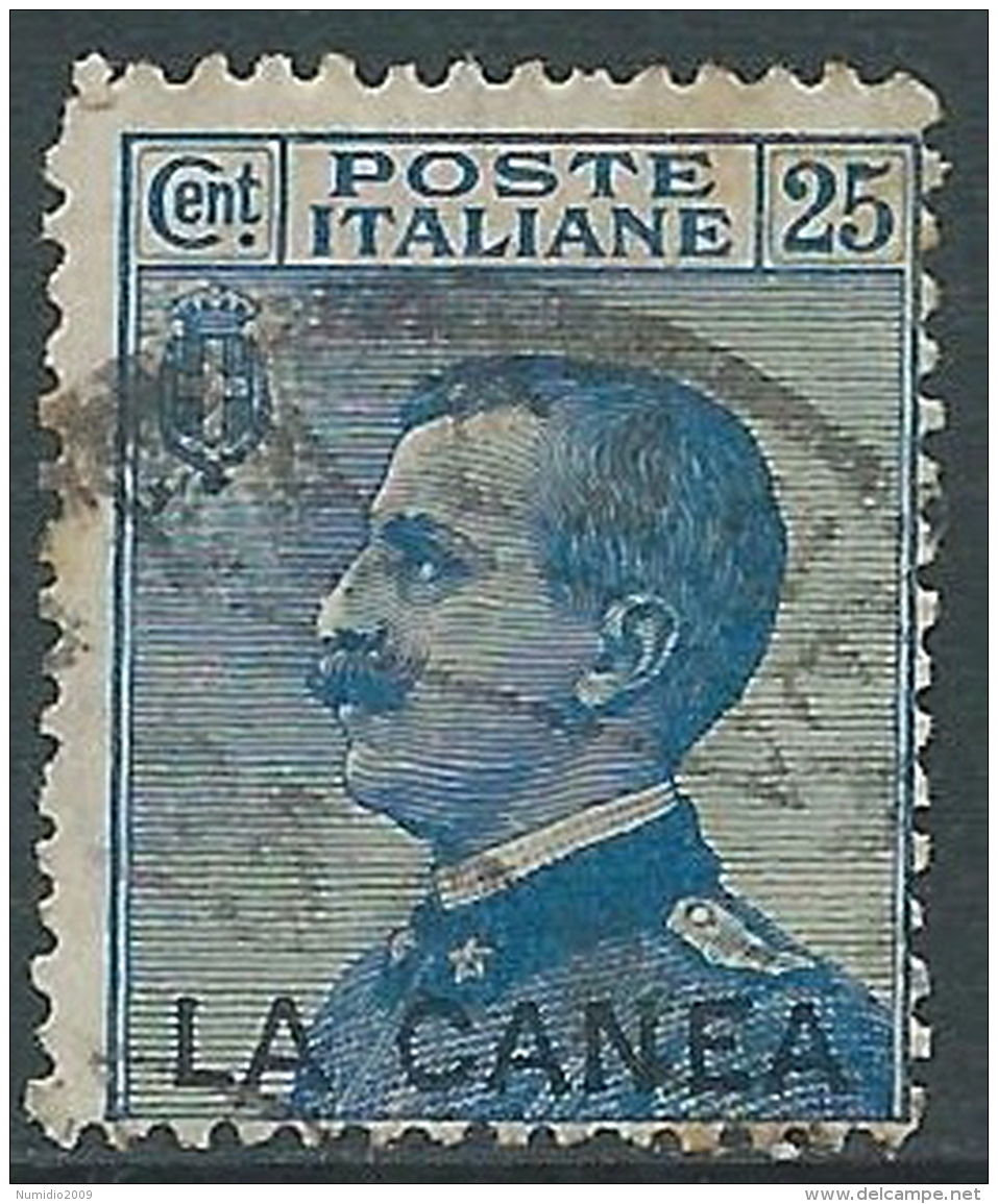 1907-12 LA CANEA USATO EFFIGIE 25 CENT - I35-4 - La Canea