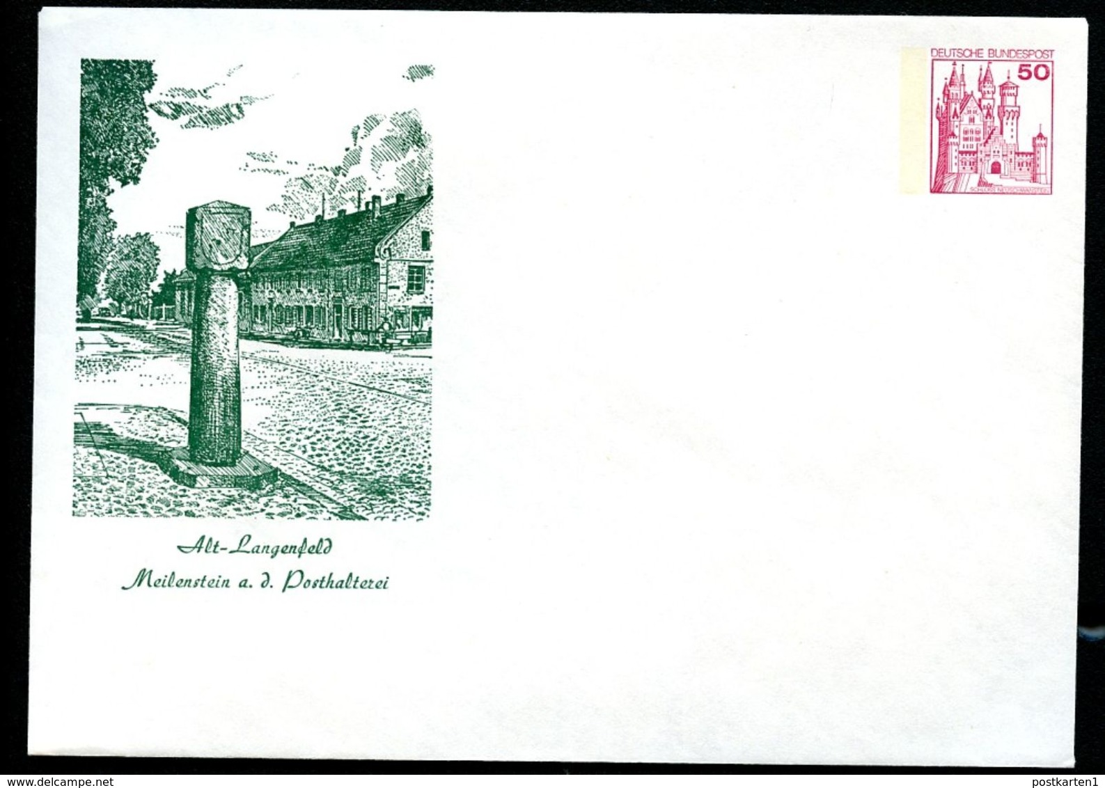 Bund PU112 B2/007 Privat-Umschlag MEILENSTEIN POSTHALTEREI  LANGENFELD 1978 - Poste