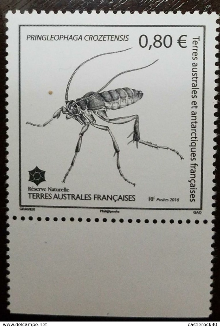 L) 2016 FRENCH SOUTHERN AND ANTARCTIC LANDS, INSECT, NATURAL RESERVE, SPECIE PRINGLEOPHAGA CROZETENSIS, MNH - Unused Stamps