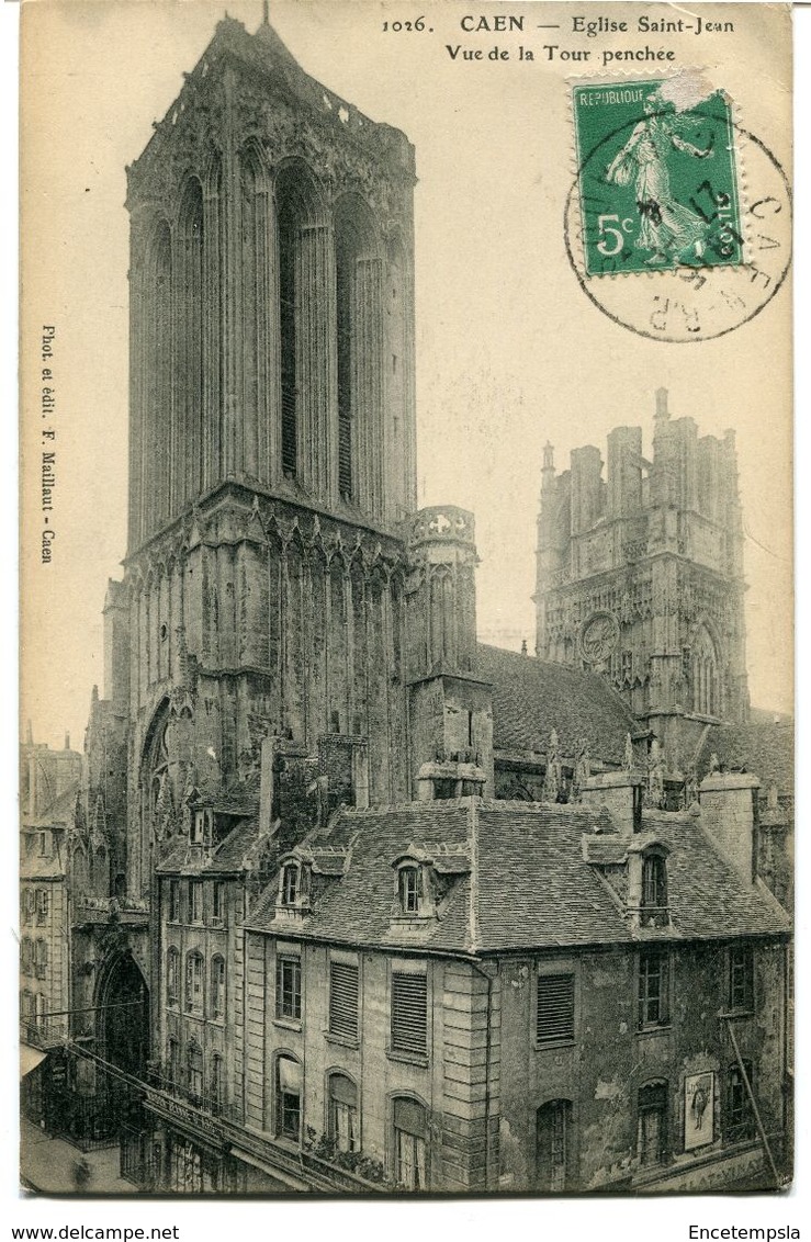 CPA - Carte Postale - France - Caen - Eglise Saint Jean - Vue De La Tour Penchée (CP1052) - Caen