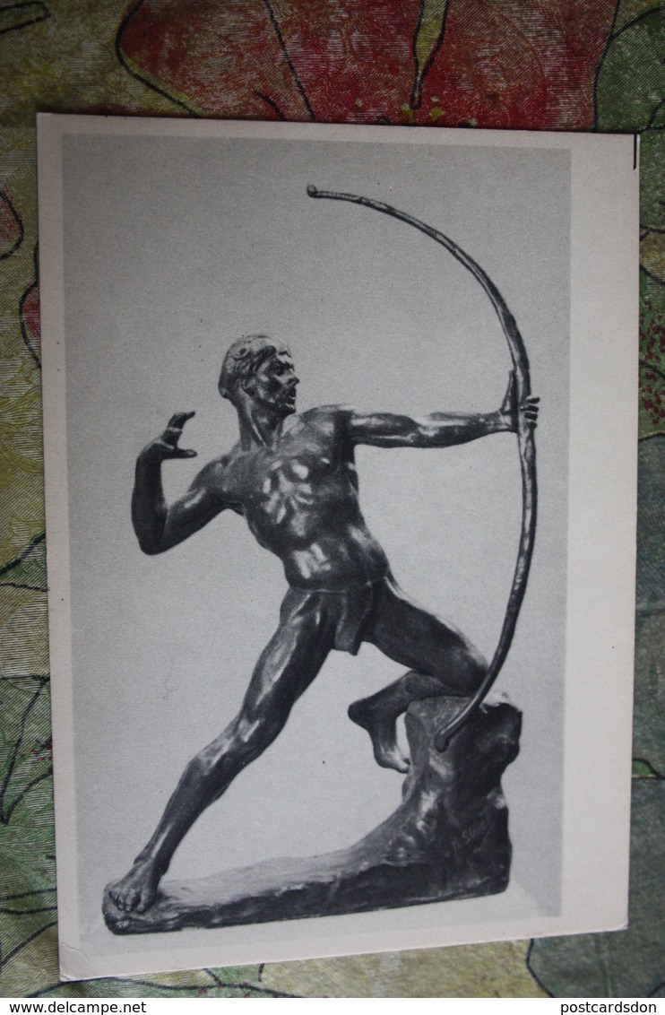 Old Postcard Zsigmond Kisfaludi Strobl "ARCHER"  - USSR  - ARCHERY CHAMPION -  1958 - Tiro Al Arco