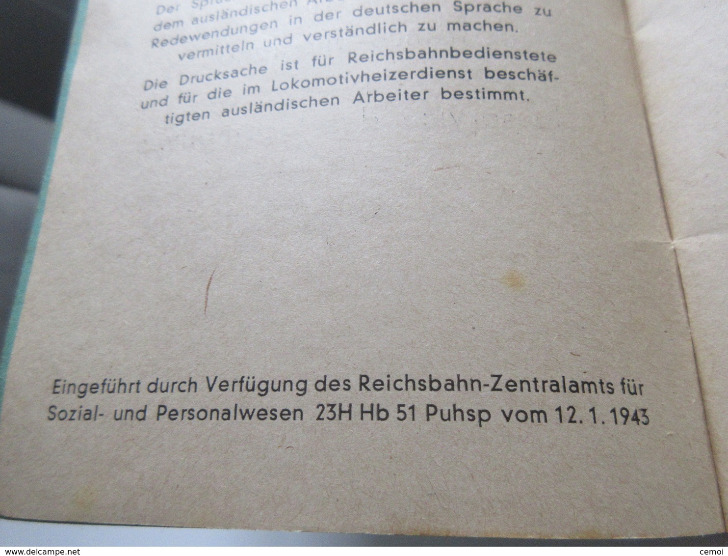 Livret S.T. O. Allemand/Français - Deutsch-französischer Sprachführer Im Locomotivdienst - Guide Franco-allemand Pour Le - Documenti