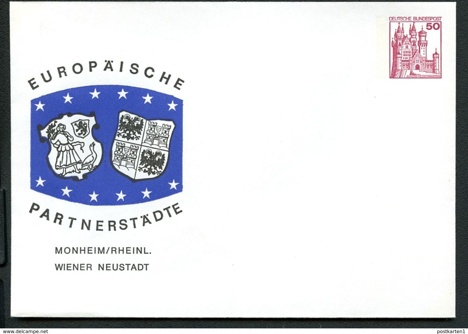 Bund PU112 B2/011 Privat-Umschlag WAPPEN MONHEIM + WIENER NEUSTADT 1978 - Private Covers - Mint