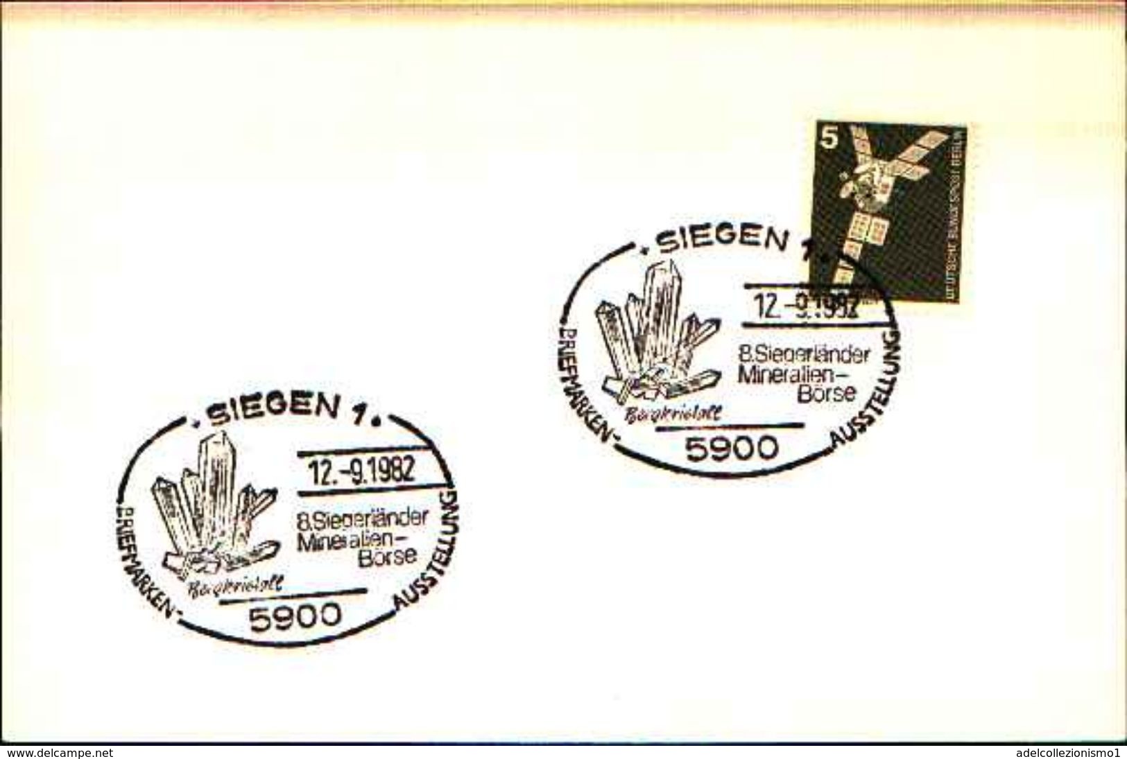 88595) Germania Fdc- Con 5 D.ordinaria.-con Bollo Speciale Esposizione Di Minerali E Fossili  A SIEGEN- 12/9/1982 - Minerali