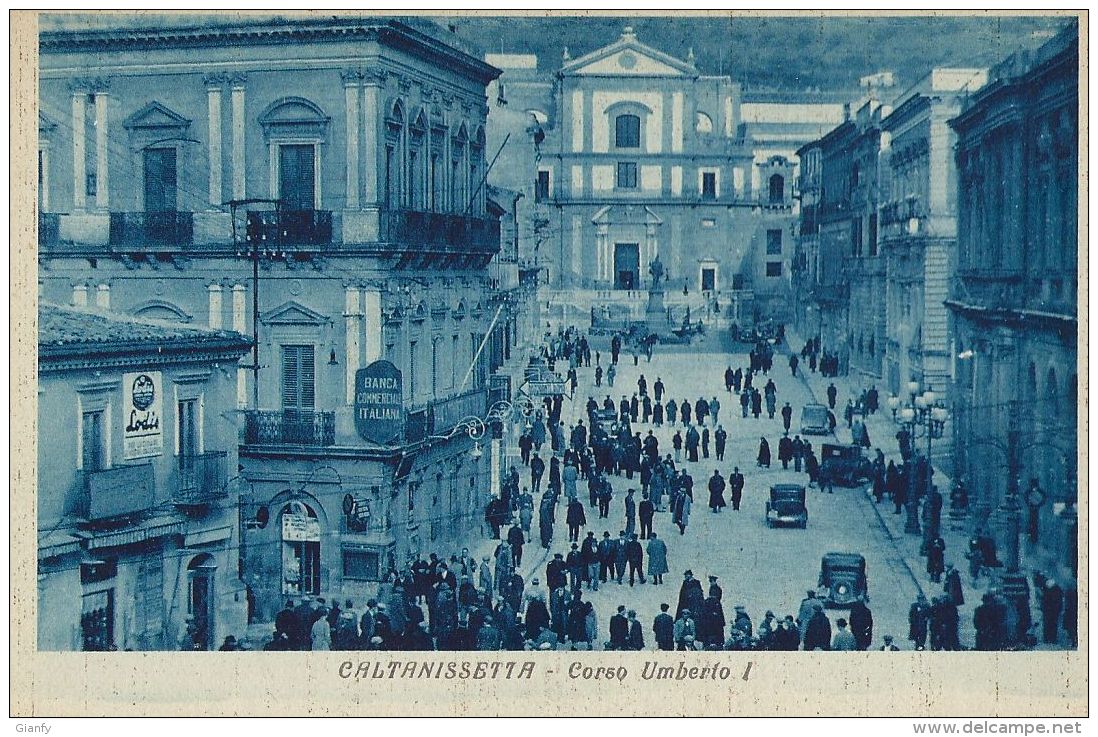 CALTANISETTA CORSO UMBERTO I 1925 ANIMATA - Caltanissetta