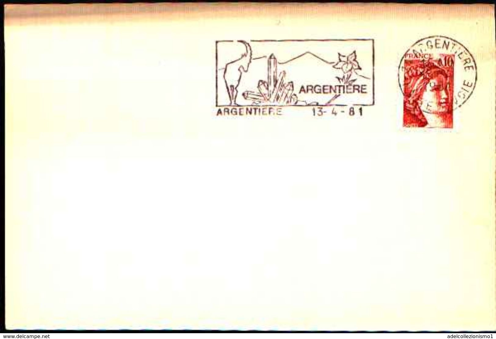 88597) Francia-fdc-con 10c.p.marianna..-bollo Speciale Esposizione Di Minerali E Fossili -argentiere -13/4/-1981 - Minerali