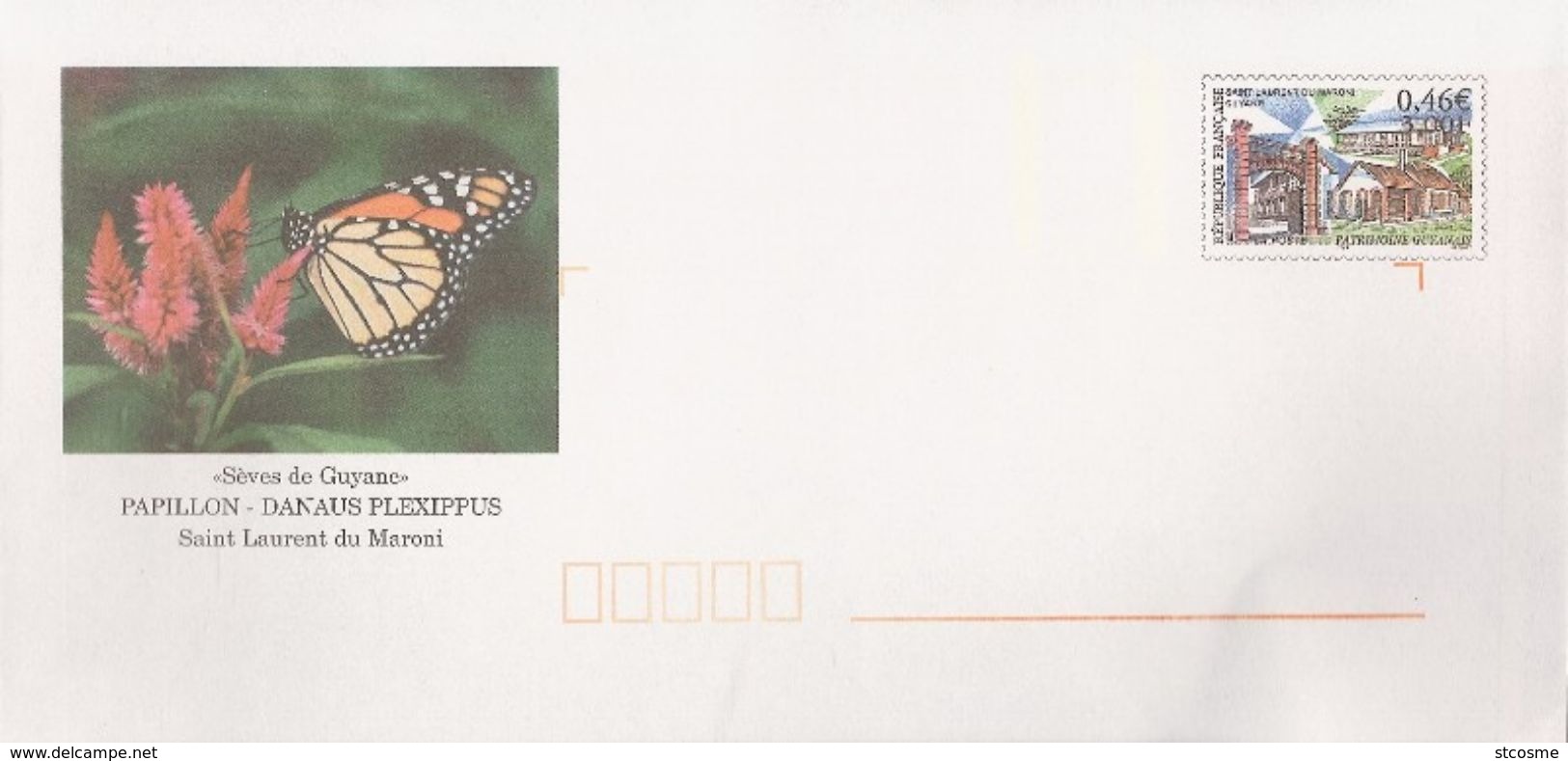 D0336 - Entier / Stationery / PSE - PAP Patrimoine Guyanais "Sèves De Guyane": Papillon Danaus Plexippus - Otros & Sin Clasificación