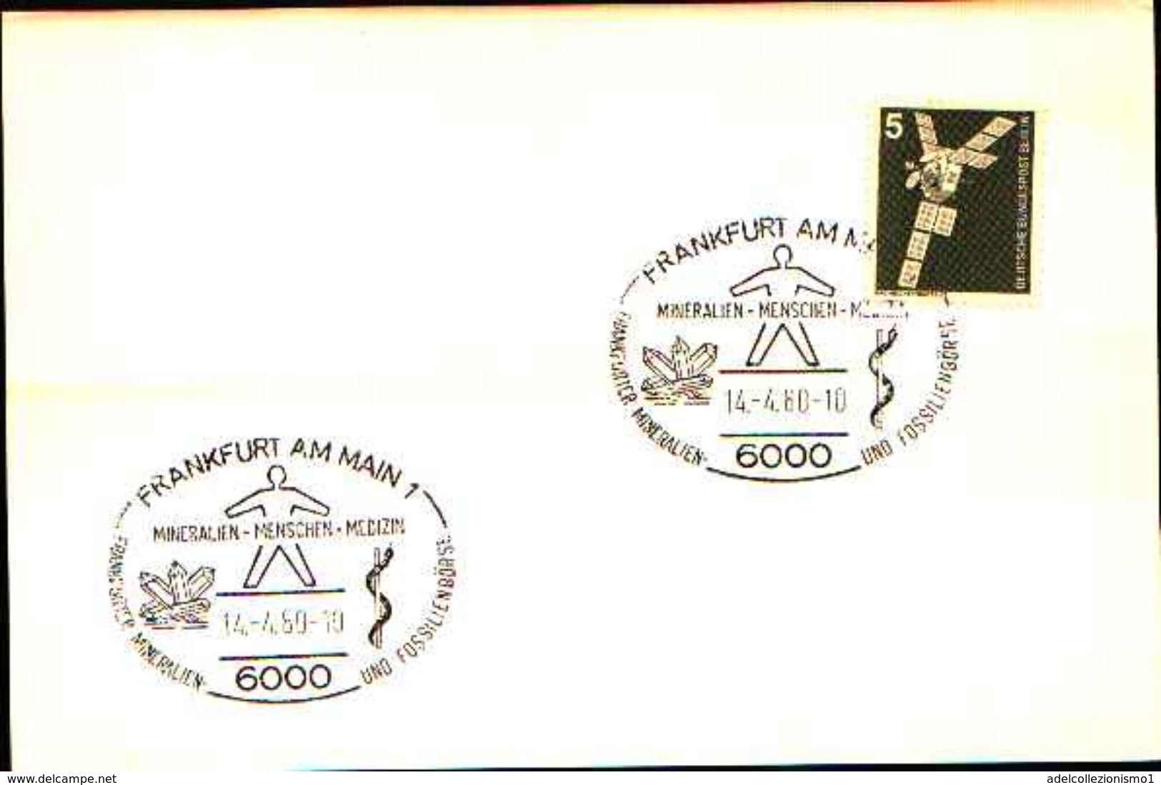 88615) Germania Fdc- Con 5 D.ordinaria.-con Bollo Speciale Esposizione Di Minerali E Fossili  A Frankfurt- 14/4/1980 - Minerales