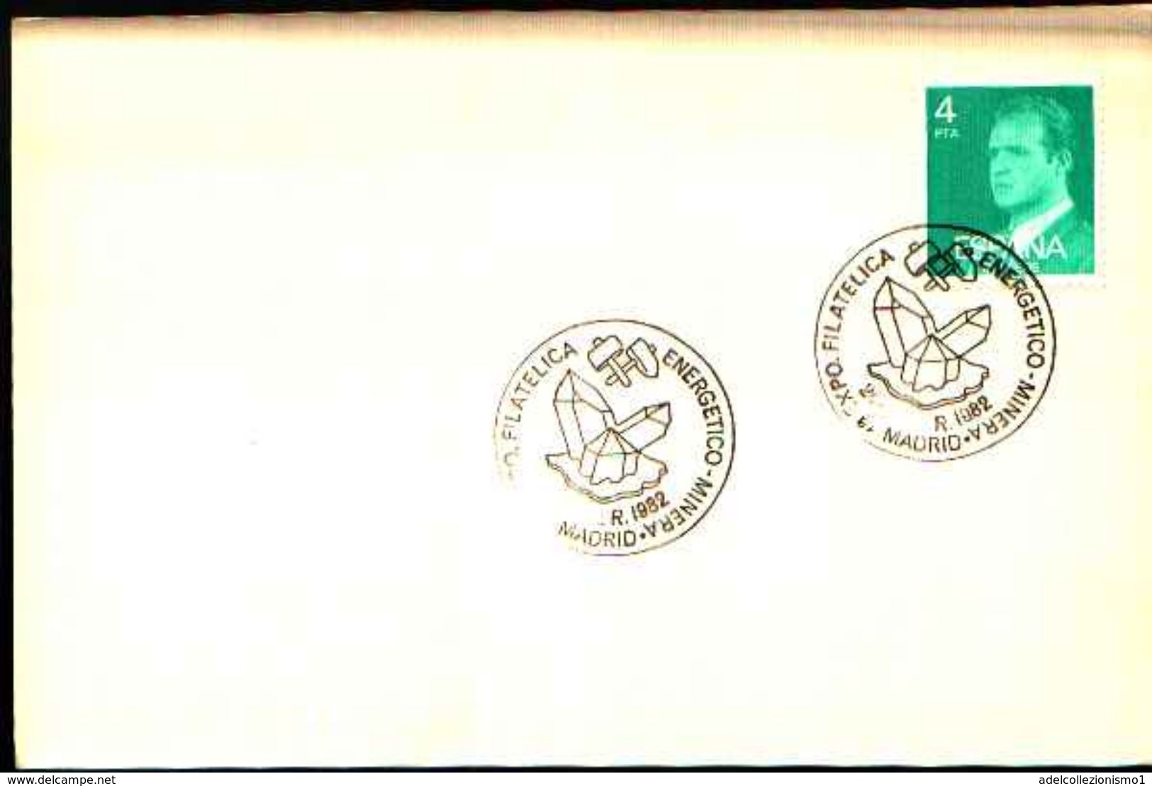 88613) Spagna Fdc- Con 4 P.-con Bollo Speciale Esposizione Di Minerali E Fossili A Madrid -1982 - Minerali