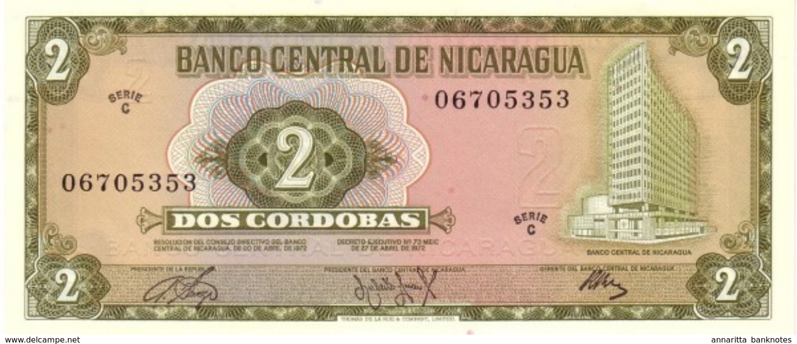 NICARAGUA 2 CÓRDOBAS 1972 P-121a UNC  [NI415a] - Nicaragua