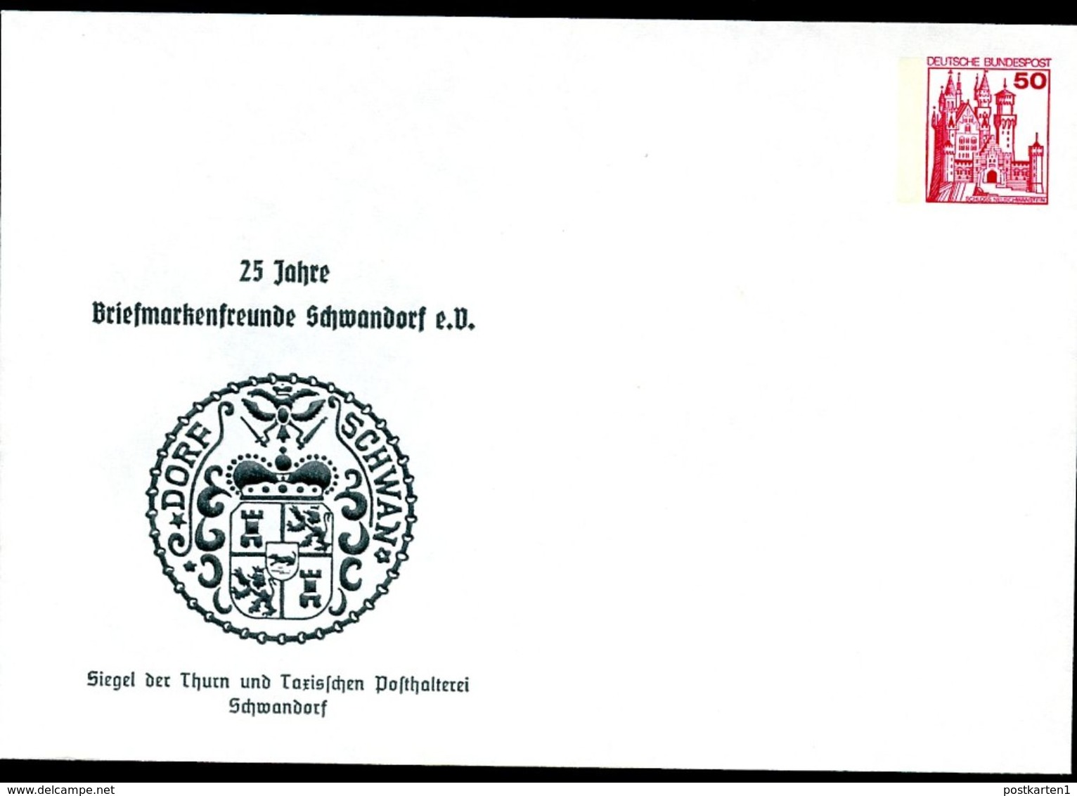 Bund PU112 B2/015 Privat-Umschlag SIEGEL THURN TAXIS POSTHALTEREI  1978 - Private Covers - Mint