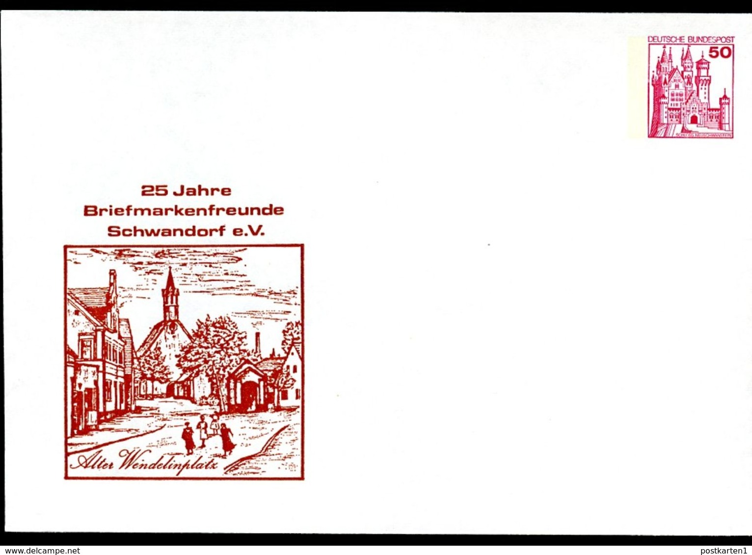 Bund PU112 B2/016 Privat-Umschlag ALTER WENDELINPLATZ SCHWANDORF 1978 - Enveloppes Privées - Neuves