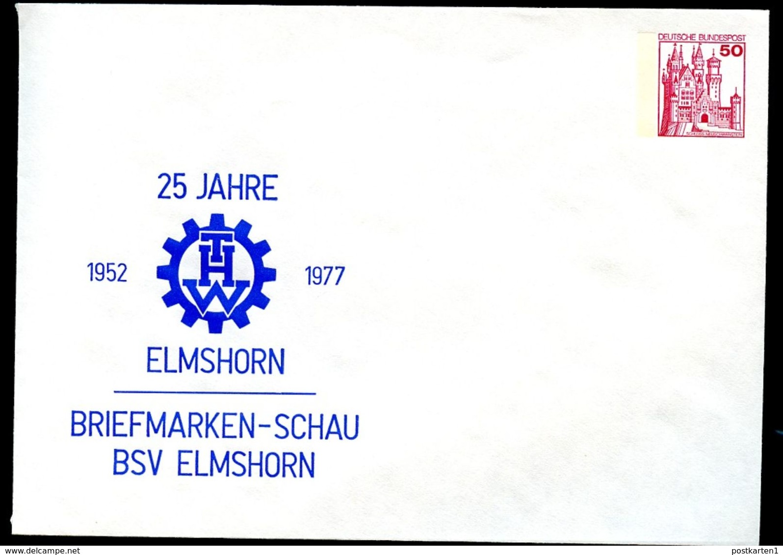 Bund PU112 C2/003 Privat-Umschlag TECHNISCHES HILFSWERK ELMSHORN 1977 - Enveloppes Privées - Neuves