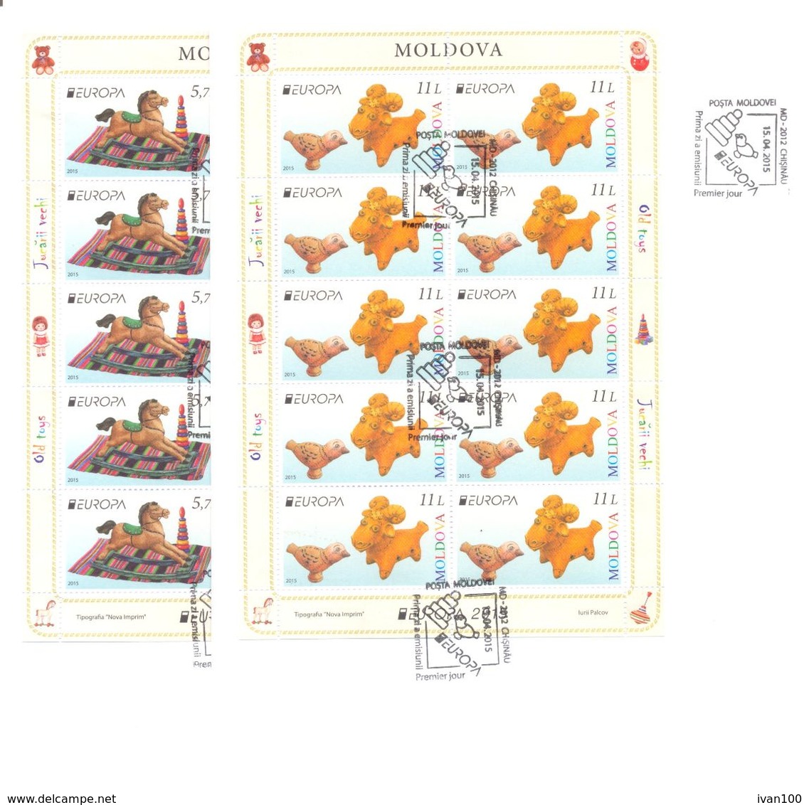 2015. Moldova, Europa 2015, 2 FDC With 2 Sheetlets, Mint/** - 2015